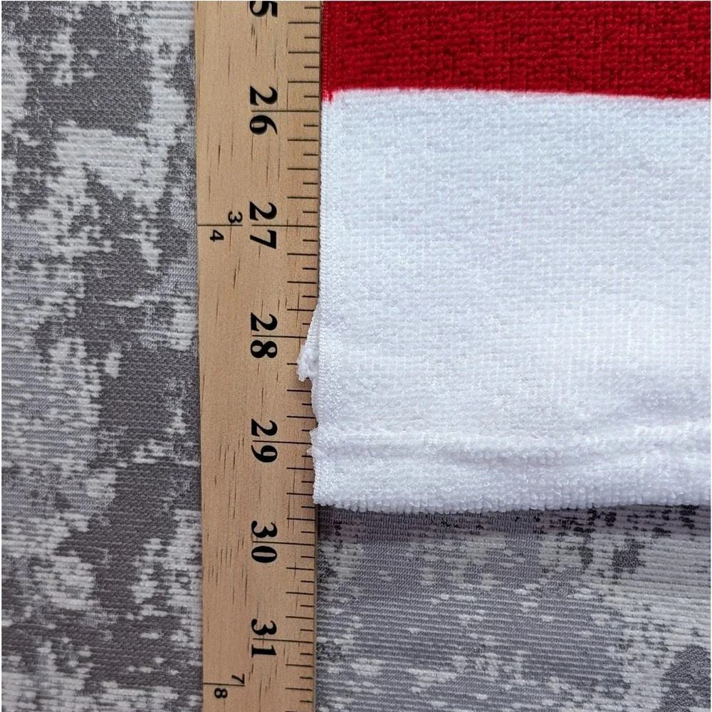 Burlington‎ Red White Stripe Logo Beach Towel Pool Bath - Promo Towel